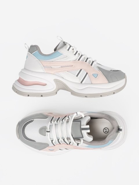 Pastelowe buty sportowe damskie na platformie - 40 Pastelowe buty sportowe damskie na platformie - 40