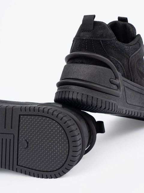 Sneakersy damskie z koronką czarne - 36 Sneakersy damskie z koronką czarne - 36