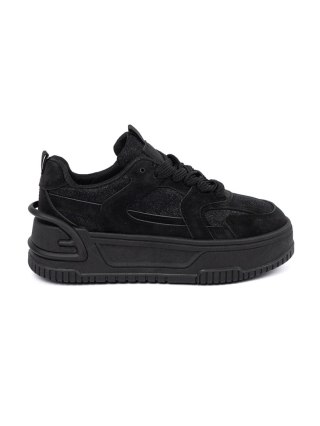 Sneakersy damskie z koronką czarne - 37