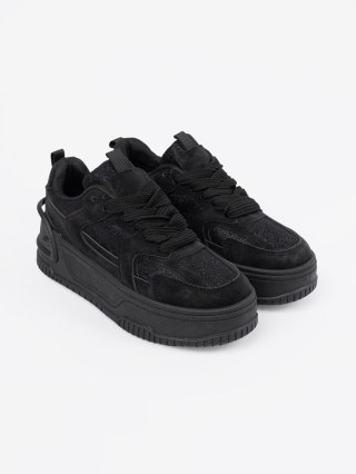 Sneakersy damskie z koronką czarne - 37