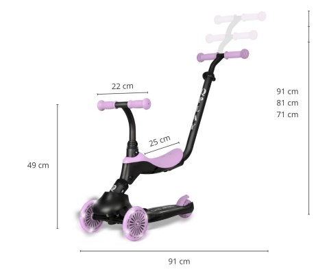 MILLY MALLY 6313 Qplay Hulajnoga Sema Evo 3w1 Violet