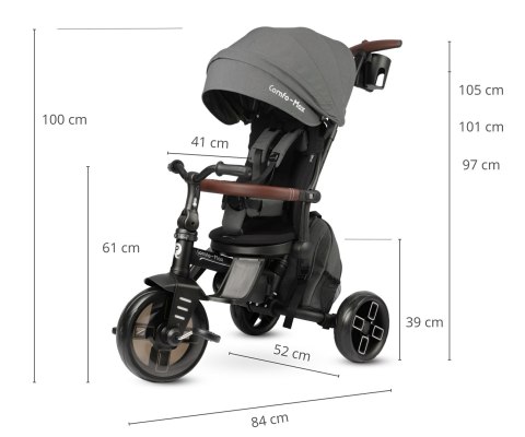 MILLY MALLY 6340 Qplay Rowerek Trójkołowy Comfo Max Grey