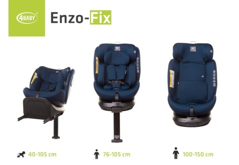 4 BABY Fotelik ENZO-FIX 40-150cm navy blue I-SIZE 4 BABY Fotelik ENZO-FIX 40-150cm navy blue I-SIZE