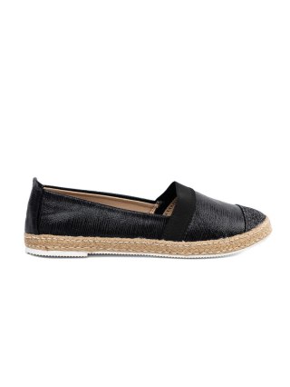 Czarne espadryle z eko skóry - 38