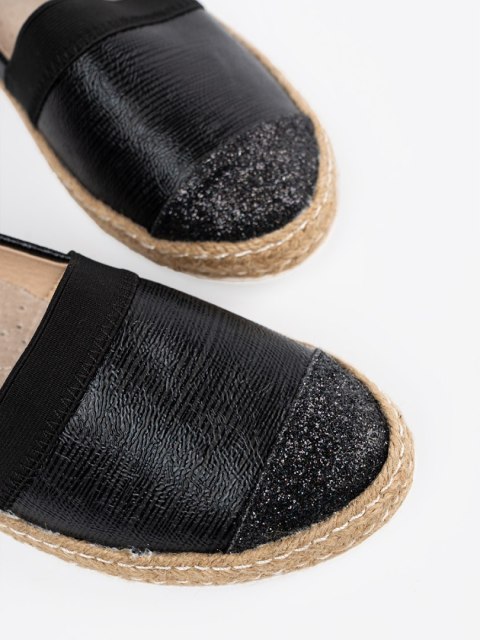 Czarne espadryle z eko skóry - 38 Czarne espadryle z eko skóry - 38