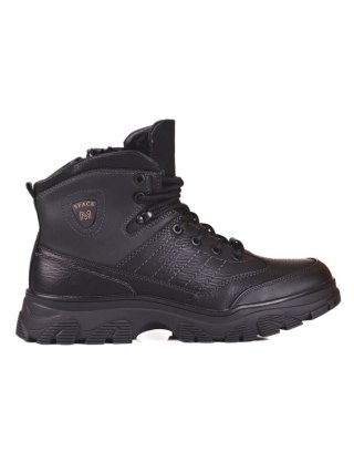 Czarne buty zimowe męskie - 40