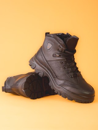 Czarne buty zimowe męskie - 42