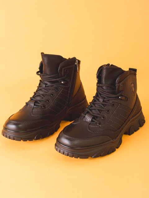 Czarne buty zimowe męskie - 44 Czarne buty zimowe męskie - 44