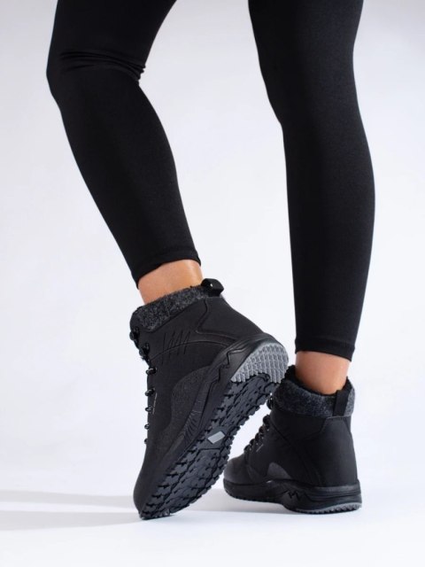 Czarne wysokie buty trekkingowe damskie z ociepleniem shelovet - 39