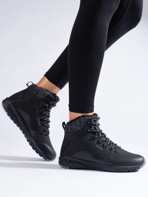 Czarne wysokie buty trekkingowe damskie z ociepleniem shelovet - 40