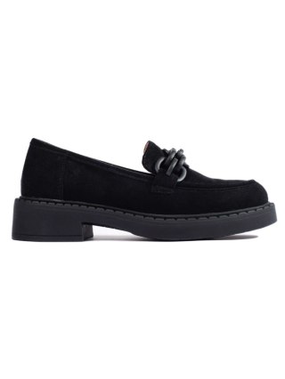 Loafersy damskie Potocki zamszowe czarne - 36