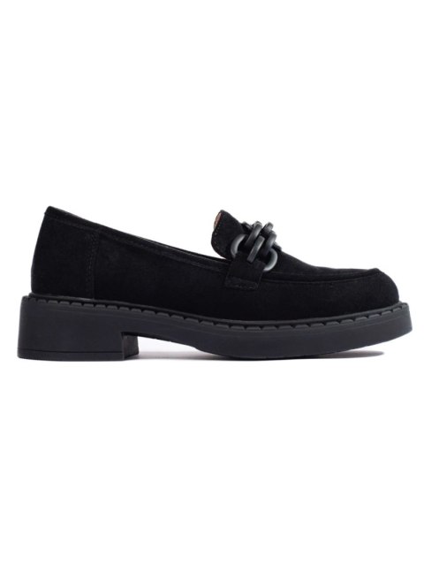 Loafersy damskie Potocki zamszowe czarne - 36