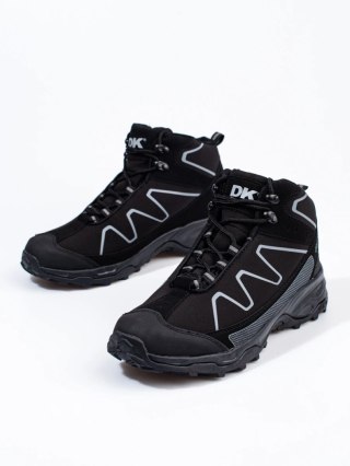 Wysokie sznurowane buty trekkingowe męskie DK czarne - 44