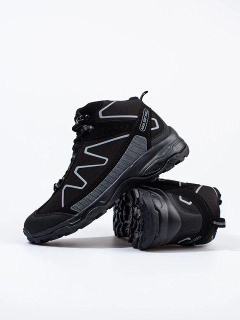 Wysokie sznurowane buty trekkingowe męskie DK czarne - 44 Wysokie sznurowane buty trekkingowe męskie DK czarne - 44