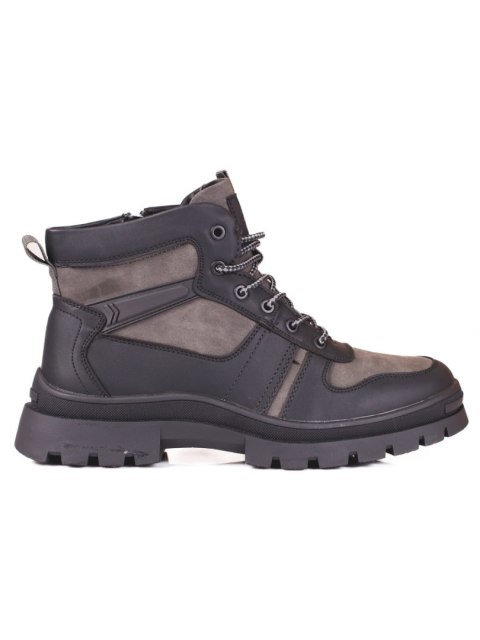 Zimowe buty męskie ocieplane futerkiem szare - 44 Zimowe buty męskie ocieplane futerkiem szare - 44