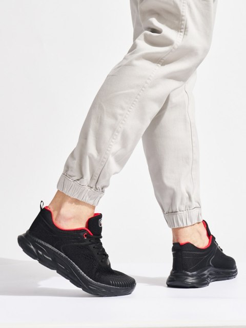 Czarne męskie sportowe buty tekstylne - 43