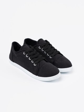 Trampki czarne sznurowane - 35
