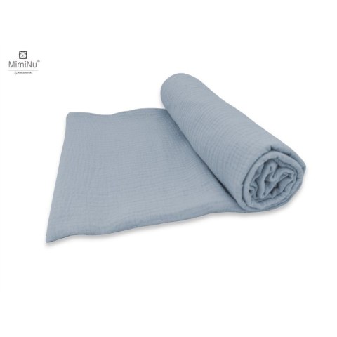 KIECZMERSKI Otulacz 120x120 MUŚLIN BAWEŁNIANY bawełna 100% jeans KIECZMERSKI Otulacz 120x120 MUŚLIN BAWEŁNIANY bawełna 100% jeans