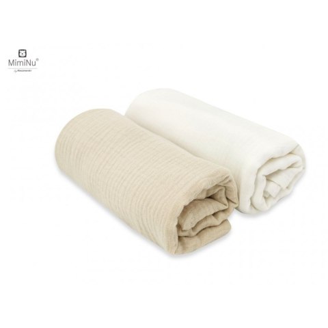 KIECZMERSKI Pieluszki 75x75 +/- 3 cm MUŚLIN BAWEŁNIANY bawełna 100% śmietanka/ciepły beż 2-pak KIECZMERSKI Pieluszki 75x75 +/- 3 cm MUŚLIN BAWEŁNIANY bawełna 100% śmietanka/ciepły beż 2-pak