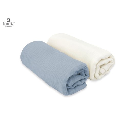 KIECZMERSKI Pieluszki 75x75 +/- 3 cm MUŚLIN BAWEŁNIANY bawełna 100% śmietanka/jeans 2-pak KIECZMERSKI Pieluszki 75x75 +/- 3 cm MUŚLIN BAWEŁNIANY bawełna 100% śmietanka/jeans 2-pak