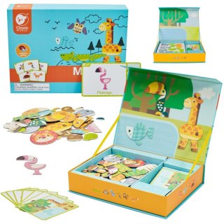 CLASSIC WORLD CW20025 Układanka Magnetyczna Zwierzęta Tablica Klocki Puzzle Pamięć 60 el.
