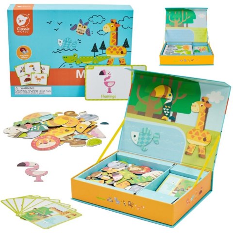 CLASSIC WORLD CW20025 Układanka Magnetyczna Zwierzęta Tablica Klocki Puzzle Pamięć 60 el. CLASSIC WORLD CW20025 Układanka Magnetyczna Zwierzęta Tablica Klocki Puzzle Pamięć 60 el.