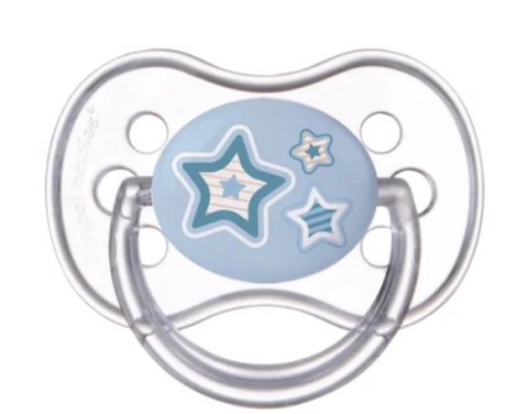 CANPOL 22/562 Smoczek uspokajający silikonowy okrągły 0-6 m-cy Newborn baby niebieski CANPOL 22/562 Smoczek uspokajający silikonowy okrągły 0-6 m-cy Newborn baby niebieski