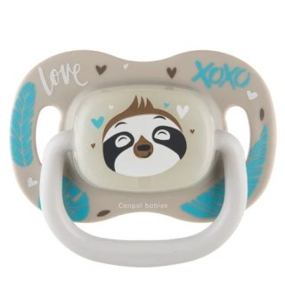 CANPOL 34/935 Smoczek uspokajający silikonowy18 m+ okrągły EXOTIC ANIMALS leni