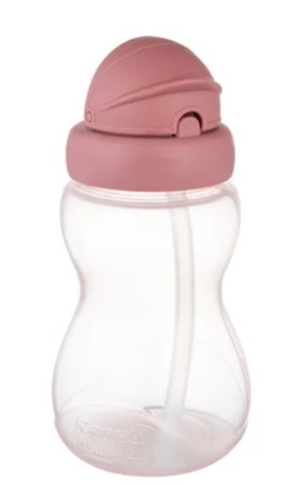 CANPOL 56/109_pin2 Bidon ze składaną rurką silikonową 270 ml różowy