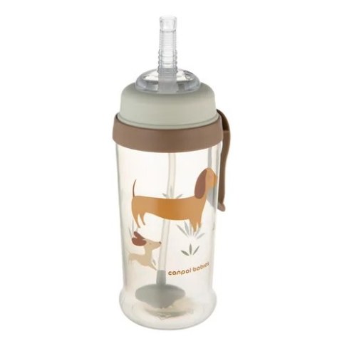 CANPOL 56/510_bro Bidon niekapek z rurką i odważnikiem 350ml PIESKI CANPOL 56/510_bro Bidon niekapek z rurką i odważnikiem 350ml PIESKI