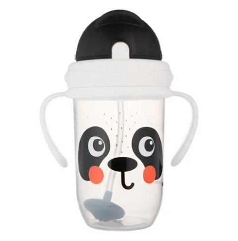 CANPOL 56/617 Kubek niekapek z rurkąi odważnikiem BabiesBoo panda biały