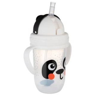 CANPOL 56/617 Kubek niekapek z rurkąi odważnikiem BabiesBoo panda biały