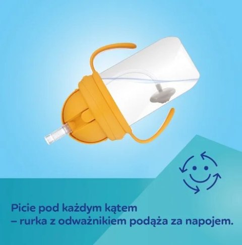 CANPOL 56/617 Kubek niekapek z rurkąi odważnikiem BabiesBoo panda biały