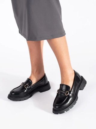 Czarne eleganckie mokasyny damskie - 37