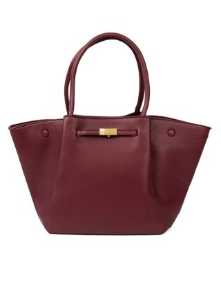 Elegancka bordowa shopperka na ramię - one size
