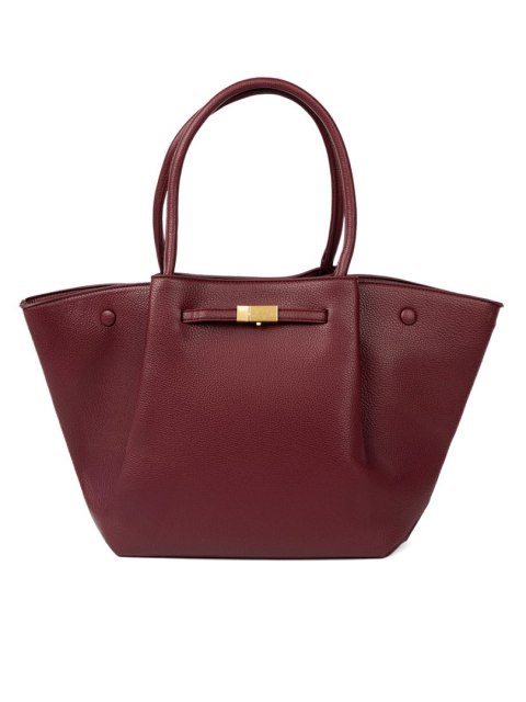 Elegancka bordowa shopperka na ramię - one size