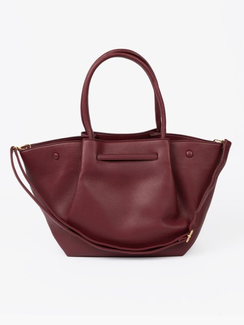 Elegancka bordowa shopperka na ramię - one size