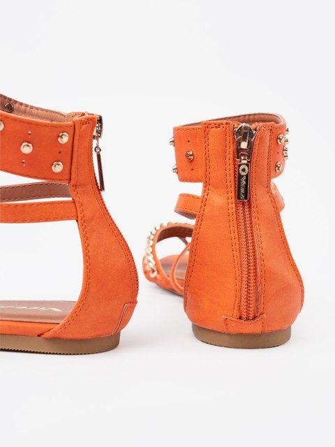 Pomarańczowe sandały boho z ćwiekami - 39 Pomarańczowe sandały boho z ćwiekami - 39
