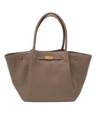Torba shopper taupe z zapięciem - one size