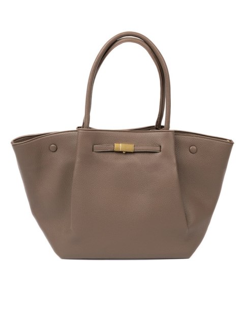 Torba shopper taupe z zapięciem - one size