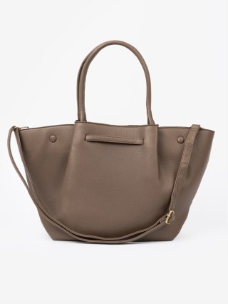 Torba shopper taupe z zapięciem - one size
