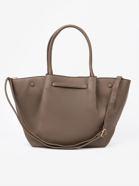 Torba shopper taupe z zapięciem - one size