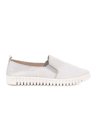Jasnoszare trampki slip-on z elastycznymi wstawkami - 38