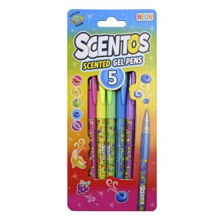SCENTOS ST 60916 Pachnące długopisy -żelowe Neon 5 szt