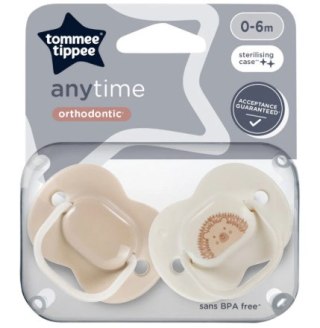 TOMMEE TIPPEE TTP43335499 Smoczki uspokajające ANY TIME 0-6m mix 2pak