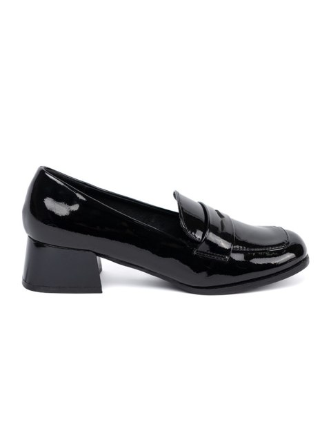 Czarne loafersy na obcasie - 37