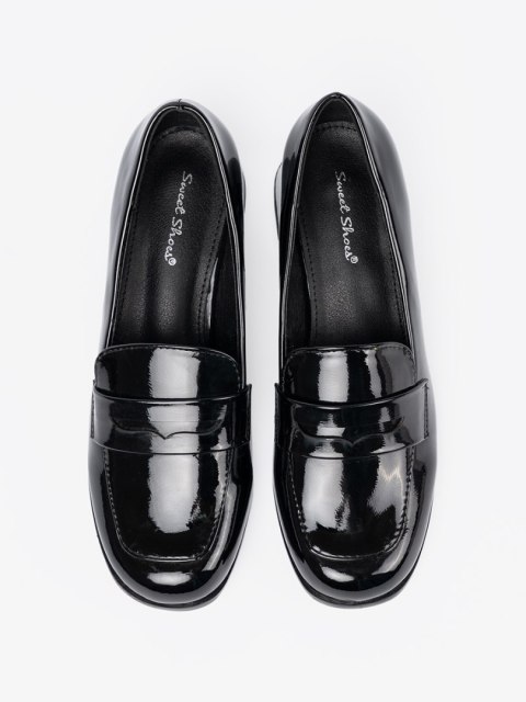 Czarne loafersy na obcasie - 37