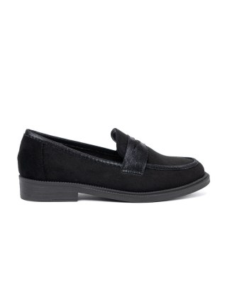 Czarne zamszowe loafersy - 40