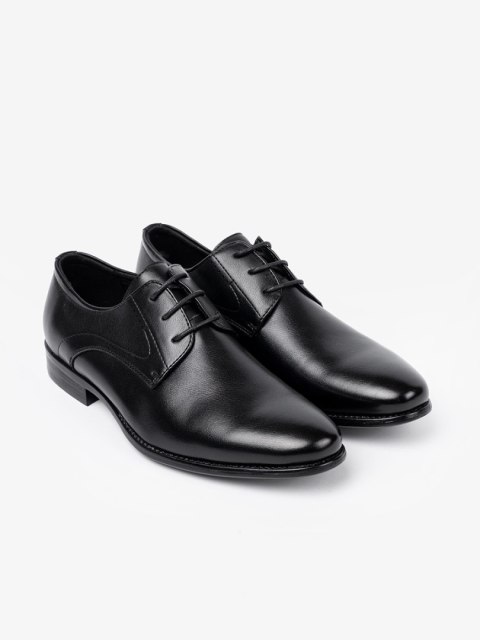 Eleganckie półbuty męskie w klasycznej czerni i połysku - 44