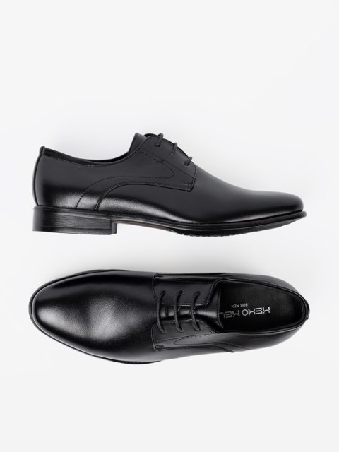 Eleganckie półbuty męskie w klasycznej czerni i połysku - 44